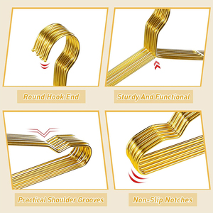 Perchas de Alambre Metálico Dorado para Ropa, 10-30 Piezas, Resistentes, Ultrafinas, Ahorran Espacio, Diseño Flexible, para Camisas y Vestidos, de Acero Inoxidable - Product Image 5