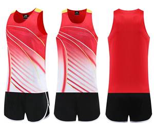 Hombres y mujeres con el mismo tipo de ropa de competición profesional chaleco deportivo ropa de entrenamiento de pista y campo impresa - Product Image 6