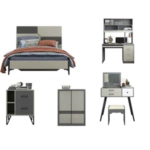 Foshan 최신 디자인 현대 목제 회색 침실 가구 디자인