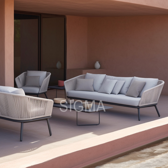 Modern Outdoor Furniture Aluminum water proof Patio Furniture Coffee Leisure Table For Garden Sets