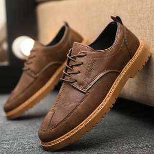 2025 nouvelles chaussures pour hommes, chaussures décontractées en cuir, nouvelles chaussures formelles d'affaires rétro britanniques d'été - Product Image 4