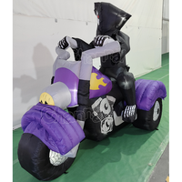 Décoration d'Halloween personnalisée pour l'extérieur, fantôme gonflable monté sur une moto, décoration de jardin pour fête d'Halloween