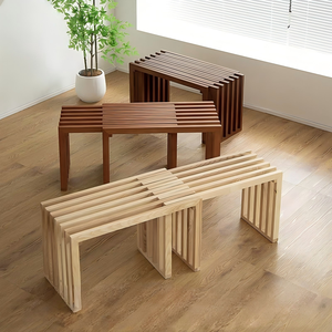 Modern Solid Wood Retractable Draining Bench Old Elm Door Rear Shoe Changing <strong>Stool</strong> Balcony <strong>Office</strong> Casual Waiting Chair - Product Image 1