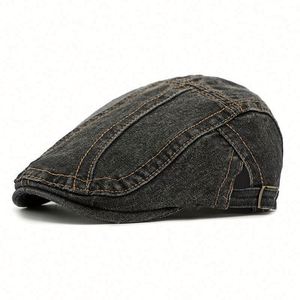 Gorras de mezclilla estilo Gatsby vintage ajustables de alta calidad al por mayor para hombres y mujeres, gorras de golf y sombreros tipo Newsboy - Product Image 5
