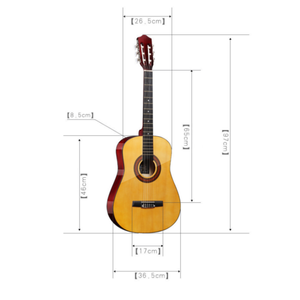 Guitare Classique Acoustique 38 Pouces <span class=keywords><strong>de</strong></span> Haute Qualité <span class=keywords><strong>en</strong></span> Okoumé et Tilleul avec Cordes Nylon, 6 Cordes Colorées pour Adultes et Enfants, OEM Accepté - Product Image 2