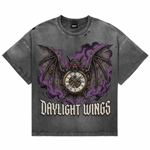 T-shirts pour hommes de qualité supérieure, style vintage délavé à l'acide, personnalisés avec impression DTG motif chauve-souris punk, décontractés et respirants, pour la vente en gros - Product Image 1