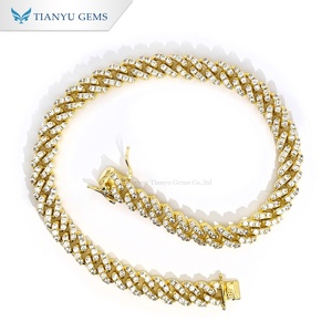 Collar de cadena cubana Tianyu Gems, chapado en oro e incrustado con circonita, estilo hip-hop, joyería de cadena para hombres y mujeres - Product Image 1