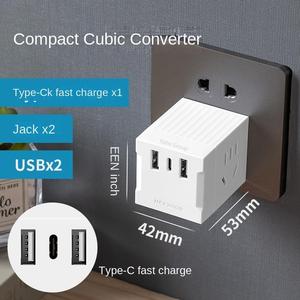 3 salidas amplias con tira de alimentación con cable de extensión de 1,77 M, protección contra sobretensiones de 2400W, enchufe plano, montaje en pared para oficina en casa - Product Image 2