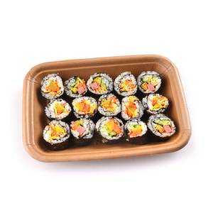 Bandeja de comida de plástico cuadrada de doble contacto personalizada plato desechable rojo chino para almacenamiento de galletas azúcar cajas de papel de almacenamiento de frutas - Product Image 5