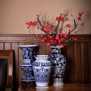 Vases en céramique chinoise anciens faits à la main pour ornements, vases en porcelaine bleue et blanche pour la décoration de la maison - Product Image 3