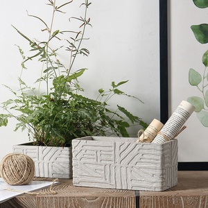 กระถางต้นไม้ไฟเบอร์ซีเมนต์ขนาดเล็กขายส่งจากโรงงาน มีสินค้าในสต็อกจำนวนมาก กล่องปลูกต้นไม้สำหรับตกแต่งโต๊ะทำงาน - Product Image 5