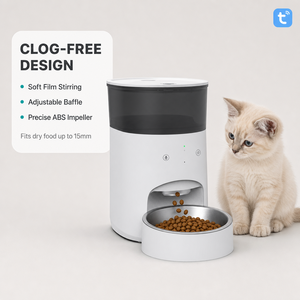 Distributeur automatique intelligent pour animaux de compagnie 4L, bol unique, programmable, pour chats et chiens, design moderne, bol amovible en acier inoxydable - Product Image 3