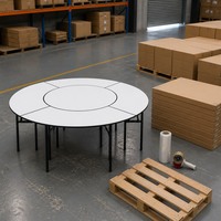 Table de bal modulaire pliable ronde avec pieds en métal pour événements extérieurs, mariages, hôtels, réceptions et traiteurs