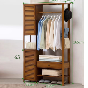 Perchero de bambú personalizado ajustable con estante y soporte para zapatos - Product Image 5