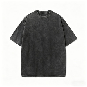T-<span class=keywords><strong>shirt</strong></span> vintage surdimensionné pour homme, effet délavé, imprimé numérique, logo personnalisé, mélange de coton et de soie, streetwear, hip hop - Product Image 6