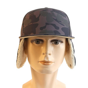 HS48 حافة مسطحة Snapback مقاومة للرياح الصوف مبطنة الأذن رفرف الفراء جندي بوليت شعار مخصص قبعة طيار الشتاء قبعات التزلج للرجال - Product Image 6