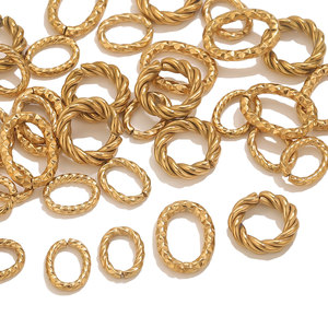Twisted Textured Open Jump Rings | 18K PVD Gold Plated Stainless Steel Connector Links DIY Bracelet Necklace Jewelry Making - Product Image 4