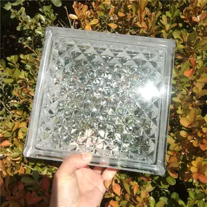 Fabricante preço barato bloco de tijolos de vidro oco decorativo de treliça extra transparente da China