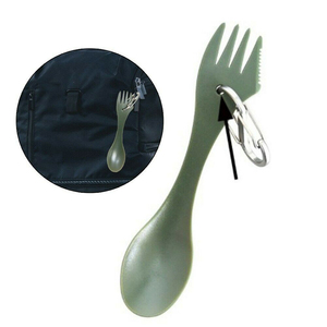 BPA-vrij 3-in-1 Spork van plastic & draagbare <span class=keywords><strong>camping</strong></span>- en wandelbestekset met mes, lepel en vork - Product Image 3
