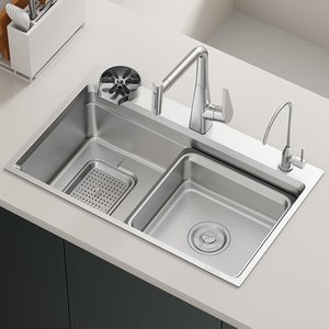 Fregadero de Cocina Grande de Acero Inoxidable 304, de Una Sola Pieza, para Instalar Bajo Encimera, con Superficie de Partículas Nano 3D, Duradero y de Alta Calidad - Product Image 1