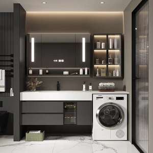 Venta al por mayor nueva <span class=keywords><strong>lavadora</strong></span> moderna baño gabinete vanidad moderno LED espejo pared baño gabinetes <span class=keywords><strong>para</strong></span> hoteles - Product Image 2