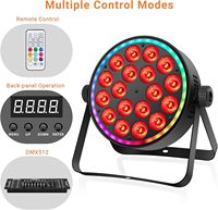 Projecteur DJ professionnel PKnight 180W à double effet RGBW LED DMX512 avec télécommande, corps en alliage d'aluminium, indice de protection IP65, intensité variable, sur pied