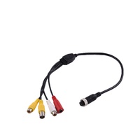 Connecteur d'aviation, câble d'adaptateur de caméra de voiture, 4 broches AV DC BNC