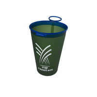 Gobelet d'eau pliable souple en TPU écologique imperméable de 200 ml avec logo personnalisé pour le camping en plein air