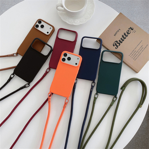 เคสโทรศัพท์ซิลิโคนพรีเมียม สีพื้น สัมผัสนุ่ม ป้องกันการตก พร้อมสายคล้องคอ สำหรับ iPhone 18 17 Air 16 15 Pro Max - Product Image 6