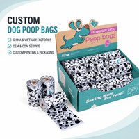 Sacs à déjections canines compostables personnalisés OEM ODM, fond carré, anti-fuite, sacs à déchets pour animaux de compagnie, sacs à déjections canines compostables