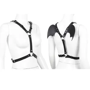 Đơn Giản BDSM Bondage Halloween Cánh Quỷ PU Dây Đeo Bằng Da Phụ Nữ Belt Harness Cosplay Trang Phục Đảng