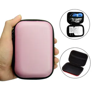 Earphone Carrying Case Portable Storage Hard EVA Case Bag Holder Pouch for SD TF Card Earphone Headphone Earbuds and USB Cable