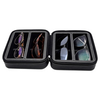 Boîtes à lunettes de soleil double couche à 4 emplacements Ensemble d'emballage pour montures optiques Boîte à lunettes Accessoires pour lunettes Boîte de rangement pour lunettes