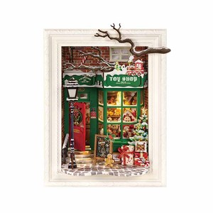 Rompecabezas 3D de Plástico <span class=keywords><strong>Robotime</strong></span> <span class=keywords><strong>Rolife</strong></span> DP006 Tienda de Juguetes de Papá Noel Marcos de Pared DIY Regalos de Navidad - Product Image 2