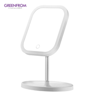 Miroir de maquillage avec batterie au lithium intégrée, câble USB, contrôle tactile, lumière LED, miroir de table