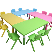 Promotion : Mobilier de maternelle et de préscolaire – Ensemble de 6 chaises et tables colorées pour écoles