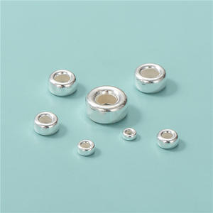 E530 Perles en argent véritable 925 Vente en gros de perles Rondell en <span class=keywords><strong>or</strong></span> <span class=keywords><strong>Vermeil</strong></span> pour la fabrication de <span class=keywords><strong>bijoux</strong></span> - Product Image 3