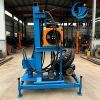Machine de forage de puits d'eau hydraulique portable 7,5 kW, trépan de 150 mm, forage jusqu'à 120 m de profondeur, petite plateforme de forage