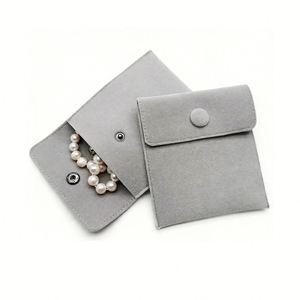 Sac à bouton-pression en microfibre personnalisé, taille et couleur sur mesure, pochette en velours doux pour bijoux et accessoires - Product Image 5