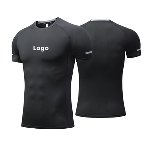 <b>Custom</b> Men's Slim Fit Athletic <b>Compression</b> <b>Shirt</b> Quick Dry Running Fitness T-<b>Shirt</b> for Workout Gym Sport Solid Pattern <b>Design</b> - Product Image 5