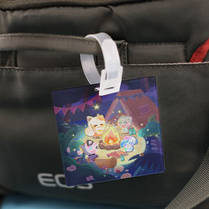 Carte acrylique miroir écologique étiquette cadeau personnalisé Anime étiquette de bagage fleur acrylique étiquette à paillettes - Product Image 2