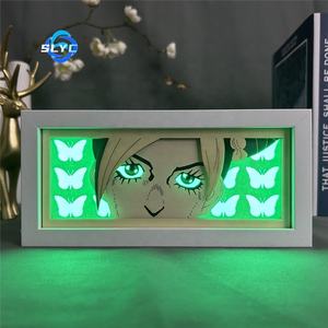 กรอบไม้ลายการ์ตูนโจโจ้ วันพีซ ลูฟี่ ตัดด้วยเลเซอร์ สำหรับตกแต่งห้อง พร้อมไฟ LED แบบตั้งโต๊ะ - Product Image 1