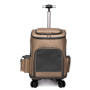 Sac à roulettes pliable pour petits chiens et chats Sac à dos pour animaux de compagnie avec roues pour le voyage - Product Image 5