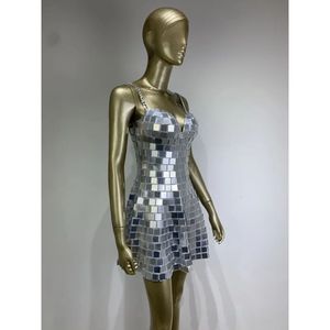 Nouveau transfrontalier <span class=keywords><strong>Amazon</strong></span> populaire européen et américain miroir paillettes sangle a-ligne robe Y2g Saibo robe de soirée - Product Image 4
