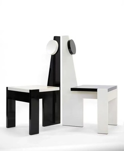 Sedia moderna arte erotica in nero lacca di sculpura per l'home Office sala da pranzo e bagno uso di vetro progettato sedia da pranzo - Product Image 3