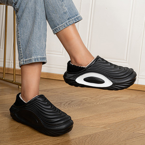 Chaussons d'intérieur pour femmes, chauds et imperméables, avec dessus en EVA, doublure polaire, antidérapants, absorption des chocs, pour l'<span class=keywords><strong>hiver</strong></span> et le style - Product Image 4