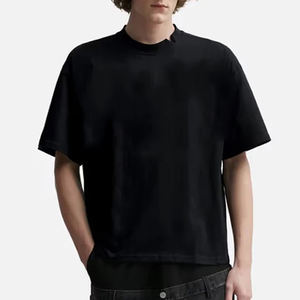 T-shirt blanc ample en coton premium de qualité supérieure, col rond, uni, épais, vierge, surdimensionné, pour fabricants - Product Image 5