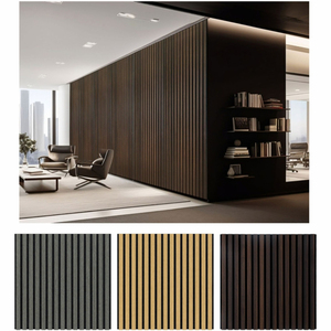 Trần nhà hấp thụ âm thanh thân thiện với môi trường chống thấm chống cháy 90% giảm tiếng ồn thiết kế hiện đại Gỗ Veneer Polyester - Product Image 1