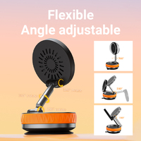 Support de téléphone portable à charge sans fil 15W pliable à 360° °   Support de téléphone magnétique rotatif à ventouse avec fonction de charge et de maintien