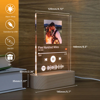 Plaque acrylique LED personnalisée avec code Spotify, photos personnelles, album, support de code musical pour la décoration de la maison